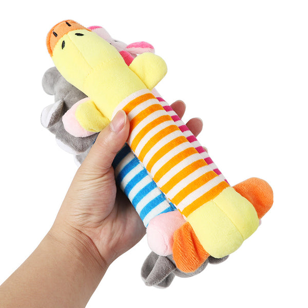 Squeak Dog Toys Cute Pet Dog Cat Plush Squeaky Sound Toys Funny Fleece Durable Chew Molar Toy fit for All Pets Elephant Duck Pig