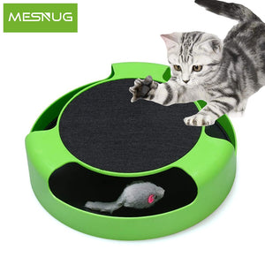 MESNUG 2 In1 Cat Toys Interactive With Running Mice And Scratching Pad Durable Safe Kitten Cat Game Exercise No Battery Needed