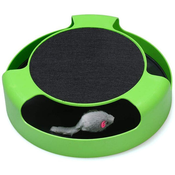 MESNUG 2 In1 Cat Toys Interactive With Running Mice And Scratching Pad Durable Safe Kitten Cat Game Exercise No Battery Needed