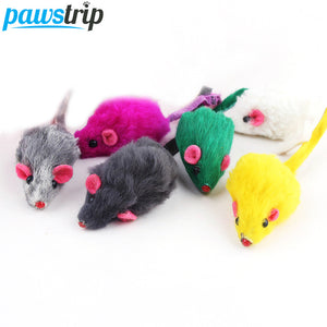 10Pcs/lot Rabbit Fur False Mouse Pet Cat Toys Mini Funny Playing Toys For Cats Kitten 2inch