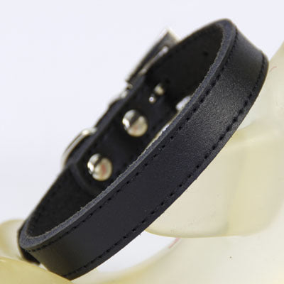 Genuine Leather Dog Collar Simple Design Durable Chihuahua Small Dog Collar Adjustable Cat Collar
