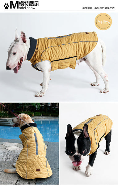 New Winter Coat Retro Design Cozy Winter Dog Pet Jacket Vest Warm Pet Outfit Clothes dor Dogs 6 Colors