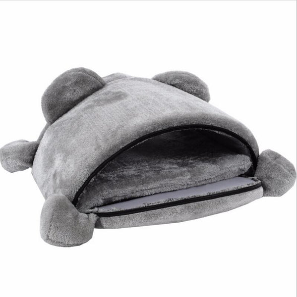 Pet Dog Cat Bed Grey Mouse Shaped nest Cushion Soft Sleeping Bag Kitten Cozy Cave Sphynx Snuggle Sack Kitty Tunnel Cuddle Pouch